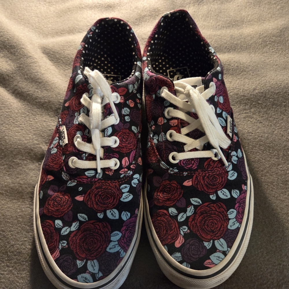 Vans Black Floral Shoes